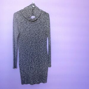 Everly Long Sleeve black and white knit Dress